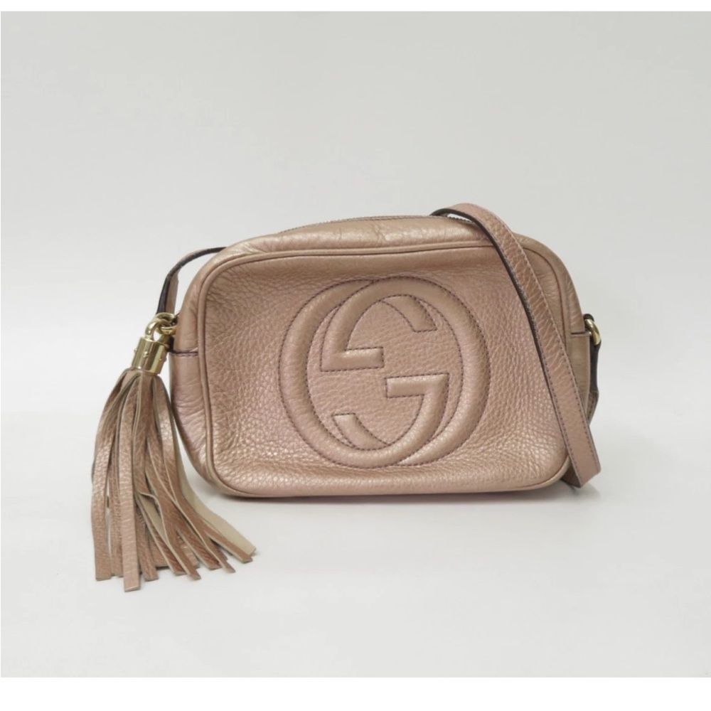 Authentic Gucci Soho Disco Shoulder Bag - Gucci GG Leather Cross Body Bag